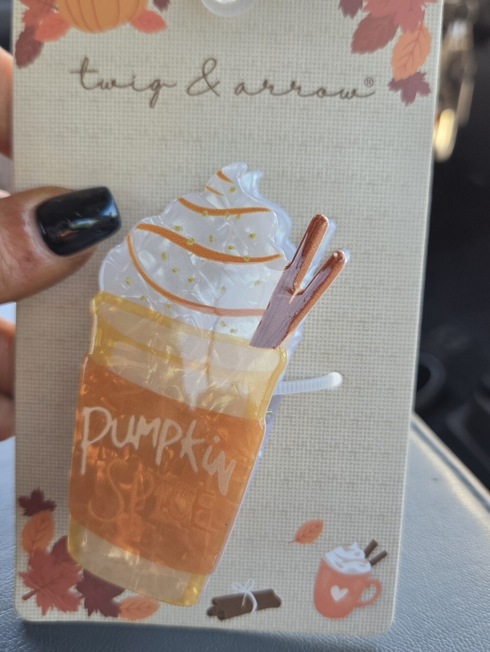 Womens Hair Claw NWT Acrylic - Pumpkin Spice